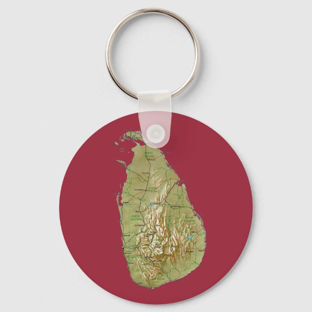 Sri Lanka Map Keychain (Front)