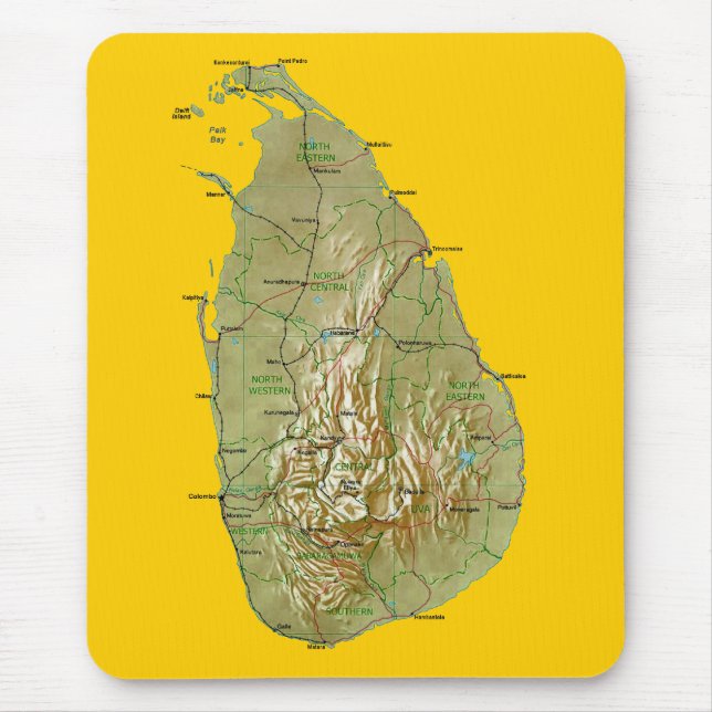 Sri Lanka Map Mousepad (Front)
