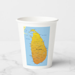 Sri Lanka Map Paper Cups