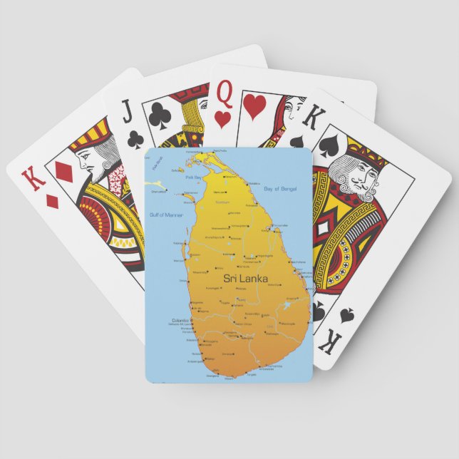 Sri Lanka Map Playing Cards (Back)