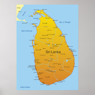 Sri Lanka Map Poster