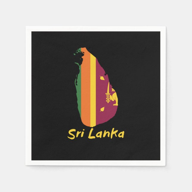 Sri Lanka Map Proud Sri Lankan Asia Gift Napkin (Front)
