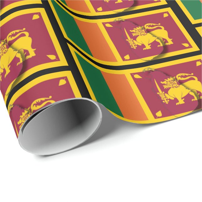 SRI LANKA Map | Sri Lankan Flag Wrapping Paper (Roll Corner)