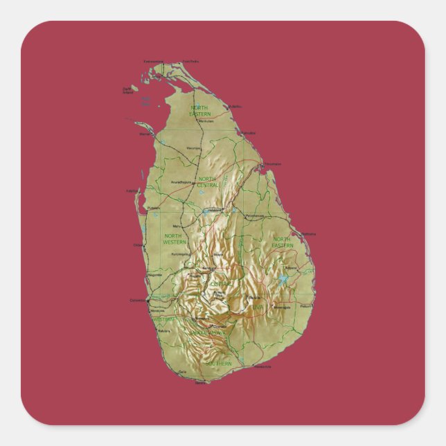 Sri Lanka Map Sticker (Front)