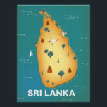 Sri Lanka map travel poster<br><div class="desc">Sri Lanka map travel poster in a beautiful vintage or retro style.</div>