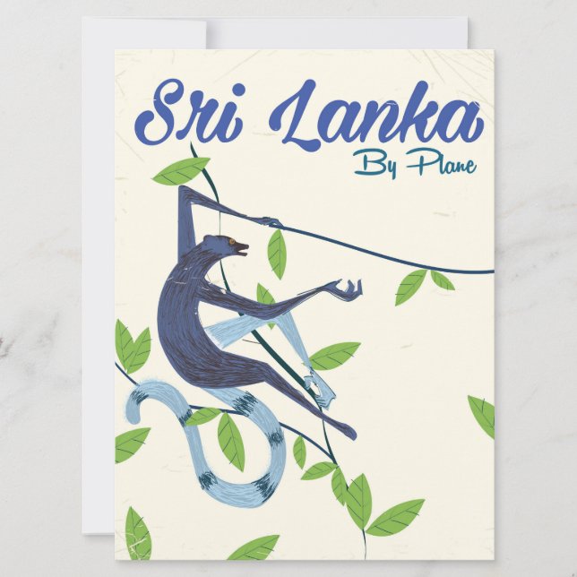 Sri lanka monkey vintage vacation poster (Front)