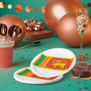 Sri Lanka National Flag Lion Symbol Paper Plate