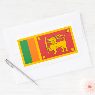 Sri Lanka National Flag Lion Symbol Rectangular Sticker