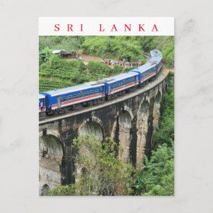 Sri Lanka Nine Arches Bridge train view postcard