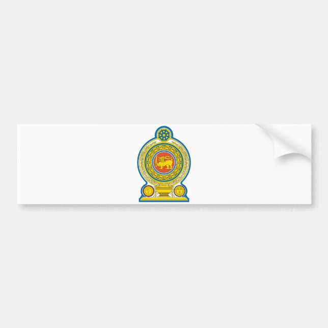 Sri Lanka Official Coat Of Arms Heraldry Symbol Bumper Sticker (Front)