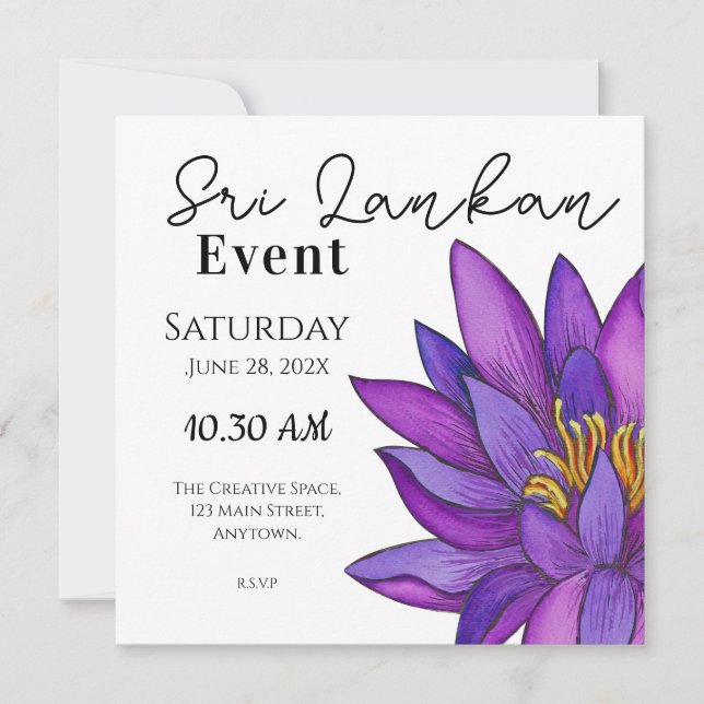 Sri Lanka  Sigiri Paintings Save The Date (Front)