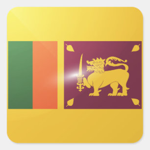 Sri Lanka square glossy flag Sticker