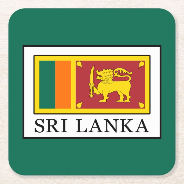Sri Lanka Square Paper Coaster (Front)