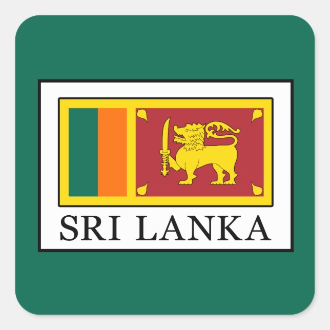 Sri Lanka Square Sticker (Front)