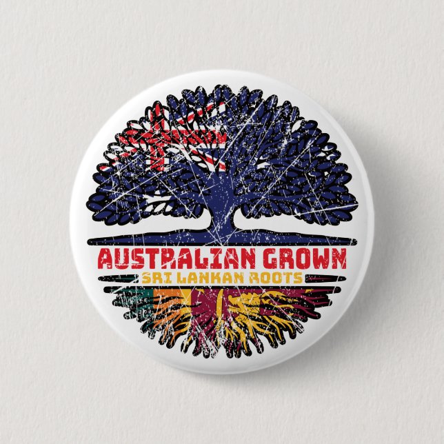 Sri Lanka Sri Lankan Australian Australia Tree 6 Cm Round Badge (Front)