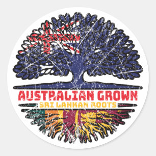Sri Lanka Sri Lankan Australian Australia Tree Classic Round Sticker