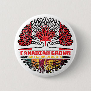 Sri Lanka Sri Lankan Canadian Canada Tree Roots 6 Cm Round Badge
