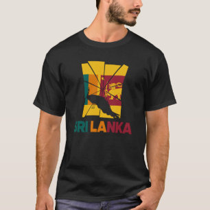 Sri Lanka Sri Lankan Sri Lanka Flag Peafowl Silhou T-Shirt