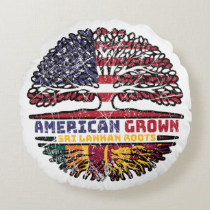 Sri Lanka Sri Lankan US American USA United States Round Cushion