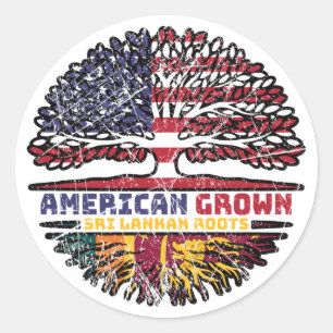 Sri Lanka Sri Lankan US USA United States Classic Round Sticker