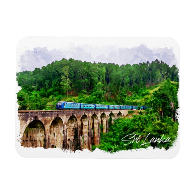 Sri Lanka Train Panorama View Magnet (Horizontal)