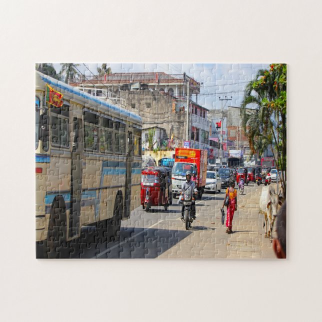 Sri Lanka Tut Tut's and Traffic Jigsaw Puzzle (Horizontal)