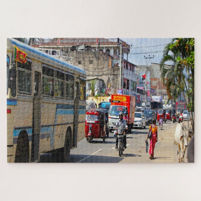 Sri Lanka Tut Tut's and Traffic Jigsaw Puzzle (Horizontal)