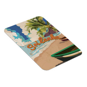 Sri Lanka Vintage Vacation Travel Poster Magnet