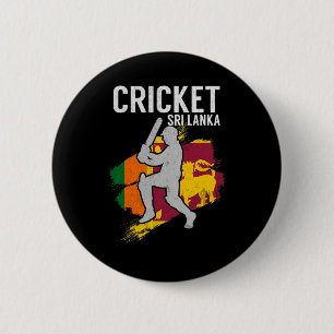 Sri Lankan Flag Cricket  6 Cm Round Badge