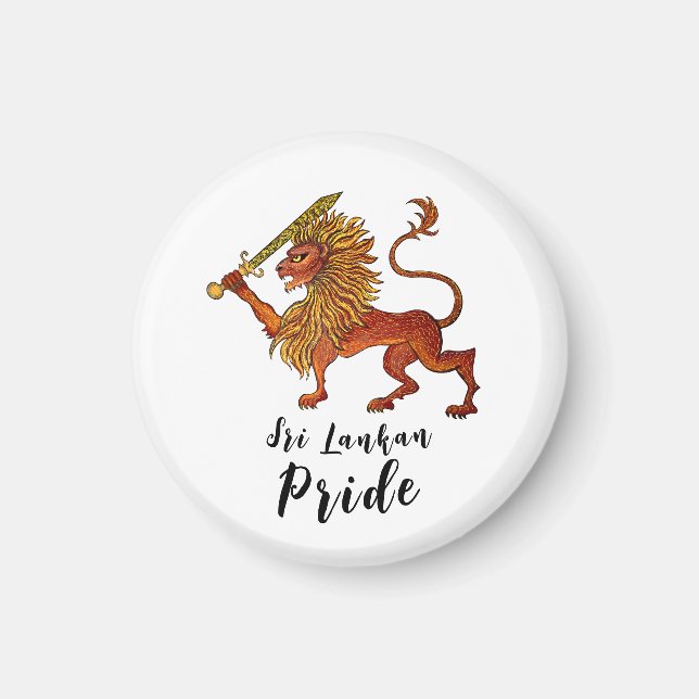 Sri Lankan flag lion Button Magnet (Front)