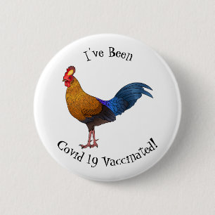 Sri Lankan junglefowl bird cartoon illustration  6 Cm Round Badge