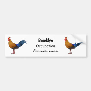 Sri Lankan junglefowl bird cartoon illustration Bumper Sticker
