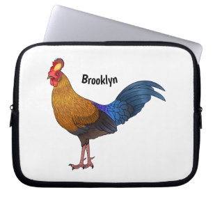 Sri Lankan junglefowl bird cartoon illustration Laptop Sleeve