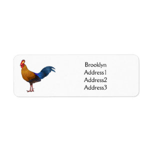 Sri Lankan junglefowl bird cartoon illustration Return Address Label