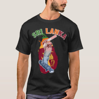 Sri Lankan Lion Cricket Fans_ Sri Lanka Batsman T- T-Shirt