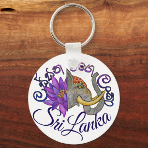 Sri Lankan souvenirs with Elephant and Lotus Key Ring