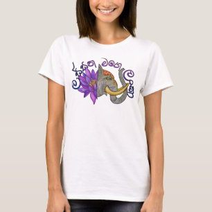 Sri Lankan souvenirs with Elephant and Lotus T-Shirt