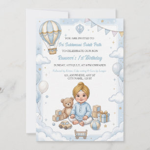 Sri Sukhmani Sahib Path 1st Birthday Invitation