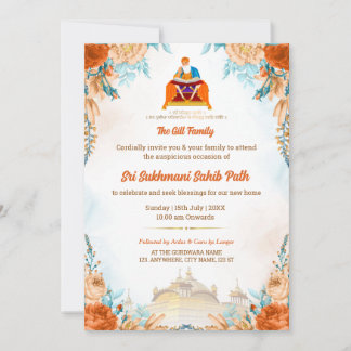 Sri Sukhmani Sahib Path Housewarming Invitation