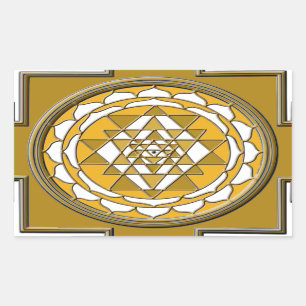 Sri Yantra Bronze Rectangular Sticker