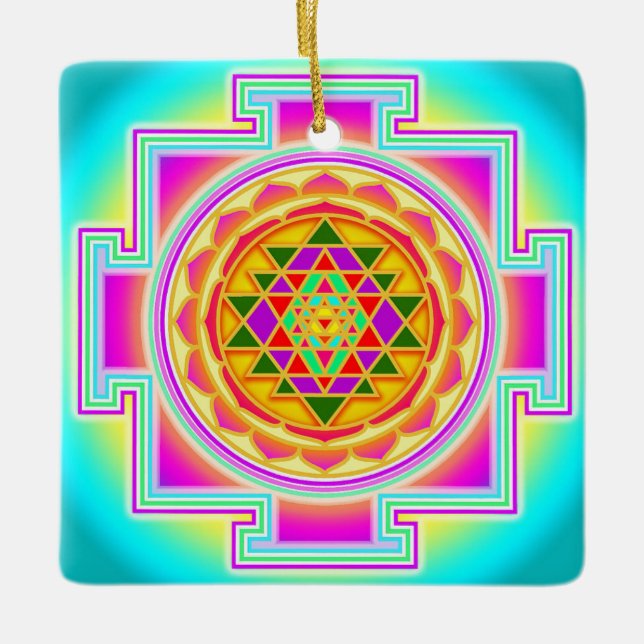 Sri Yantra Ceramic Ornament (Front)