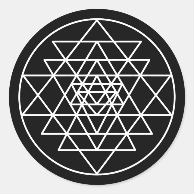 Sri Yantra Classic Round Sticker (Front)