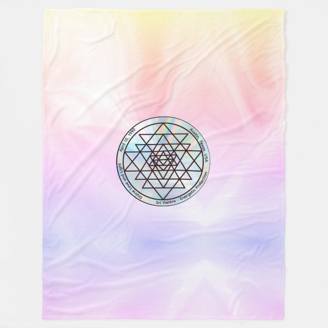 Sri Yantra – Customizable Protection Talisman Fleece Blanket (Front)