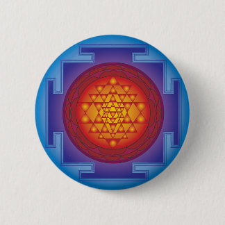 SRI YANTRA - FLAME 6 CM ROUND BADGE