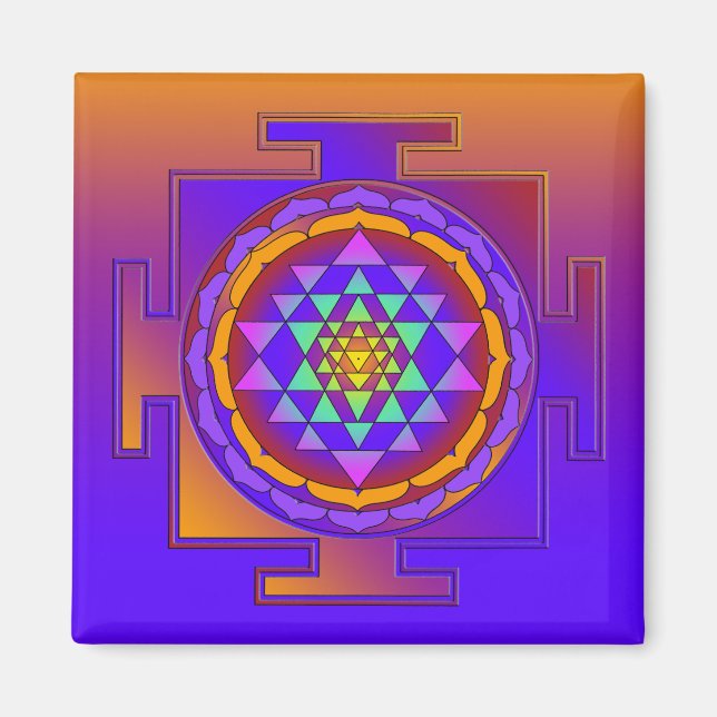 SRI YANTRA full coloured + your ideas Magnet (Front)