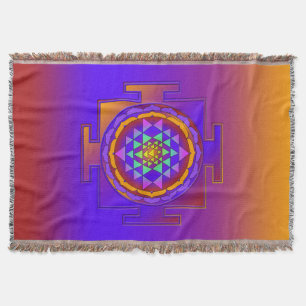 SRI YANTRA full coloured + your ideas Throw Blanket