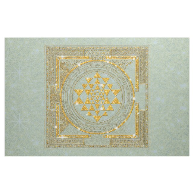 Sri Yantra Golden Glitter - Fabric (Yard)