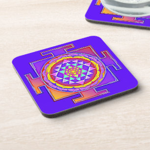 Sri Yantra - Hinduism Symbol Design 1 Coaster