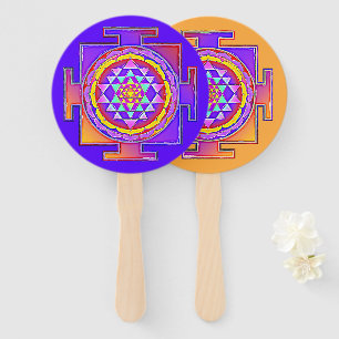 Sri Yantra - Hinduism Symbol Design 1 Hand Fan