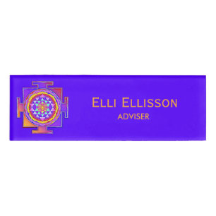 Sri Yantra - Hinduism Symbol Design 1 Name Tag